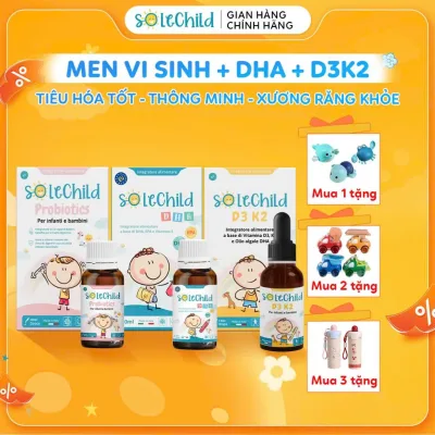 Solechild Baby Vitamin Trio Probiotics & Dha & D3K2 – Supports Absorption & Brain Development & Strong Bones & Teeth
