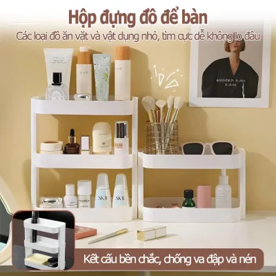 Multi-Layer, Multi-Purpose Desktop Storage Box for Storing Cosmetics, Snacks, Stationery, and Saving Space.