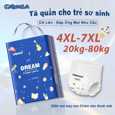Tã/bỉm quần Kaduola mềm mại, an toàn, siêu thấm hút size 4XL/5XL/6XL/7XL cho bé từ 20kg - 80kg