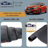 [HONDA BRIO] Thảm Taplo 3 Lớp Dành Cho Xe HONDA BRIO, Nhung Lông Cừu Và Da Vân Carbon Cao Cấp - Hàng Chính Hãng