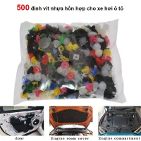 Bộ 500 đinh tán chốt vít nở nhựa hỗn hợp cho xe hơi ô tô