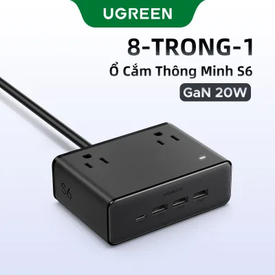 Bảng cắm ổ cắm UGREEN S6 Magic Cube với bảng cắm đa chức năng USB Trạm sạc máy tính để bàn đa cổng