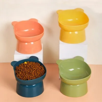 Gấu Nghiêng Bát Cao Bảo Vệ Cổ Bát Ăn Cho Chó Mèo Bát Thức Ăn -Hana pet