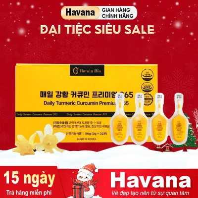 Tinh Nghệ Curcumin Nano Hàn Quốc 365 Hamin Bio 32 tép - Đẹp Da, Dạ Dày Khỏe, Tiêu Hóa Tốt