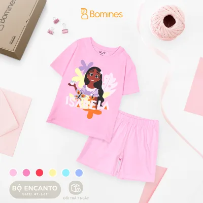 Đồ bộ bé gái hoạt hình Encanto, set quần áo hè thun cotton thoáng mát cho bé 4-12 tuổi 14-36kg DBSBGENCANTO