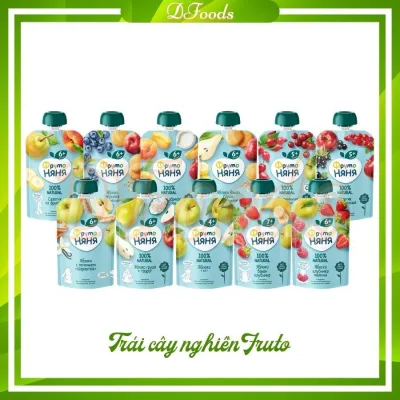 (Date 2026) Combo Hoa quả nghiền Fruto Nga 90g, trái cây nghiền cho bé ăn dặm từ 4 tháng