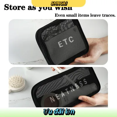 SHNGki Túi du lịch Túi trang điểm rửa đồ vệ sinh cá nhân tổ chức túi lưới mỹ phẩm lưu trữ túi