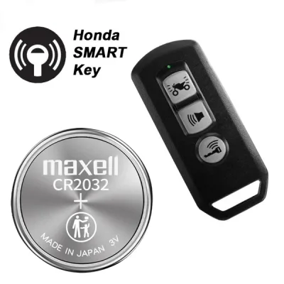 Replacement Battery for Honda Smartkey Remote, Car and Motorbike Smartkey, Smartkey Control Honda Sh, Vision, Lead, Ab, Pcx, Vario, Medical Equipment Maxell Code Cr2032 - Genuine Japan