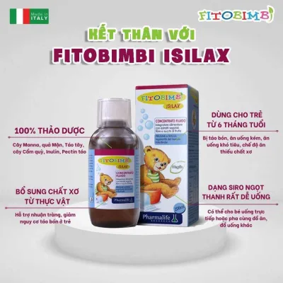 ( QUÀ TẶNG HẤP DẪN CHO BÉ YÊU )siro Uống ISILAX FIMTO BIMBI hỗ trợ giảm táo bón, nứt kẽ hậu môn, trẻ táo dài này, thiếu chất xơ ở trẻ nhỏ