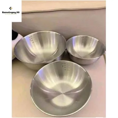Set 3 Bát Âu Trộn Bột, Thau Trộn Salad Inox 304 Có Vạch Chia Dung Tích Tiện Dụng giadungtienich5k