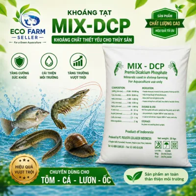 Gói 1KG Khoáng Tạt MIX DCP Bổ Sung Khoáng Thiết Yếu Cho Tôm Cá - Lươn Ốc [ Chiết Lẻ Từ Bao 20kg ]
