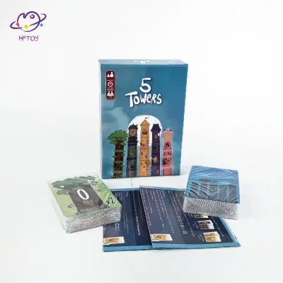 HFTOY 1 Bộ Trò Chơi Xếp Hình Thường Ngày Tiệc Chiến Thuật Vui Nhộn 5 Tháp Trò Chơi Bảng Cho 2-6 Người Chơi Trò Chơi Thẻ Nhanh ~