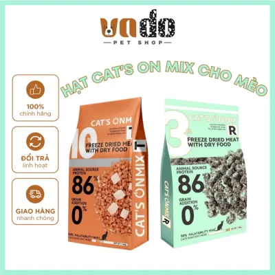 Thức ăn hạt CATON mix T, CATON mix R, Hạt CAT'S ON series Grainfree mix thịt sấy cho mèo, thức ăn cho mèo m