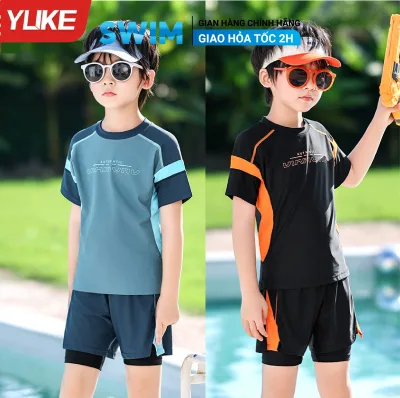 Ylike Baby Swimsuit Short Sleeve Pants 2 Layers Boys Swimwear Swimwear for Boys