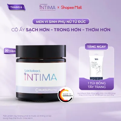 Men vi sinh phụ khoa Lactobact Intima bổ sung lợi khuẩn, Cranberry, D-Mannose từ Đức 1 hộp 30 viên