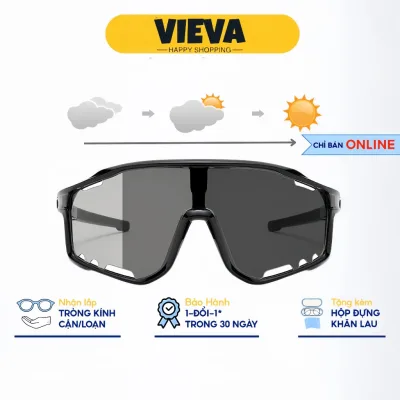 VIEVA Kính mắt đổi màu ghi UV400 chống bụi đa năng bảo vệ mắt thích hợp đi đường và hoạt động thể thao C6011