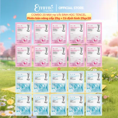 COMBO 20 mặt nạ vải sinh học Tencel Cấp ẩm da Dưỡng sáng da 25gx20 (Phiên bản nâng cấp 25g+Có định hình) Emmie