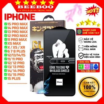 Cường lực iphone 17 ProMax 15 Pro Max 13 14 Pro Max 12 ProMax 11 Pro Max Xs Max X Xr 7 Plus 8 Plus 16 - Full màn 3D bóng