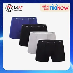 Combo 4 quần lót nam Boxer sợi cạp 1cm sợi tre tự nhiên mềm mịn thấm hút mồ hôi, co giãn 4 chiều MRM Manlywear - Màu ngẫu nhiên