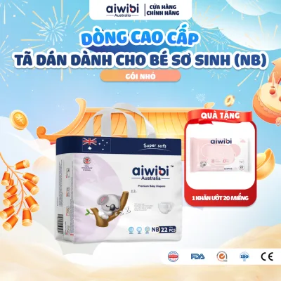 Aiwibi Premium Diapers/Diapers for Newborns Super Absorbent, Anti-Spill - New Born Pack of 22 Pieces