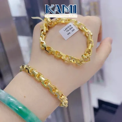 Lắc tay nam nữ zic lớn khoá hộp khắc ký hiệu mẫu mới Kami trang sức sỉ LZ7L
