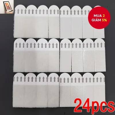Kẹp treo ảnh 12 cặp Móc treo tường hai mặt không khoan cho khung ảnh và tác phẩm nghệ thuật 0,630x1,81 inch 24 chiếc