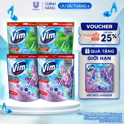 Combo 2 Túi 5 Viên Treo Vệ Sinh Bồn Cầu Vim Power 5 | Sạch Thơm Đến 300 Lần Xả (50g/viên)