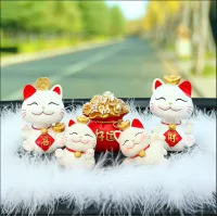 Decor bộ mèo thần tài, trang trí taplo ô tô vô cùng đáng yêu , phụ kiện xe hơi sáng tạo, hoặc để bàn làm việc có tặng kèm sáp thơm( đé lông)