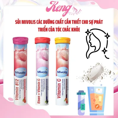 Viên sủi Mivolis đức Vitamin C, B12, Magie, Canxi hỗ trợ tăng cường hệ miễn dịch, sức đề kháng bổ sung đầy đủ dưỡng chất vitamin, khoáng chất dùng cho người lớn, bà bầu 20 viên dùng cho người từ 2 tuổi trở lên