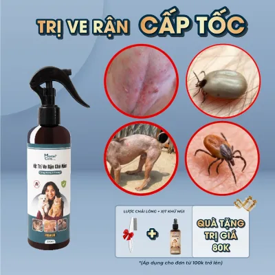 Xịt Ve Rận Cấp Tốc Cho Chó Mèo – Ngừa Ghẻ Nấm Da – An Toàn Từ 2 Tháng Tuổi MasterCare Premium