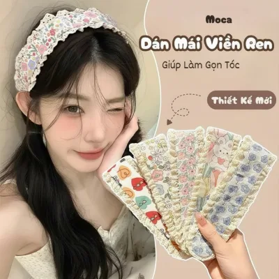 MOCA - Băng Đô Dán Mái Viền Ren Thiết Kế Mới. Phong Cách Hàn Quốc Nữ Tính, Xinh Xắn
