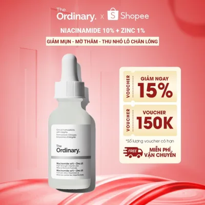 Tinh Chất The Ordinary Niacinamide 10% + Zinc 1% giảm ẩm giảm mụn, mờ thâm, thu nhỏ lỗ chân lông hiệu quả