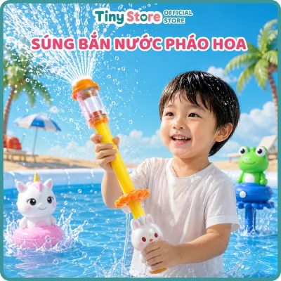 Súng Phun Nước Đồ Chơi Trẻ Em Mùa Hè Hiệu Ứng Pháo Hoa Đu Trend 2026 Vui Nhộn