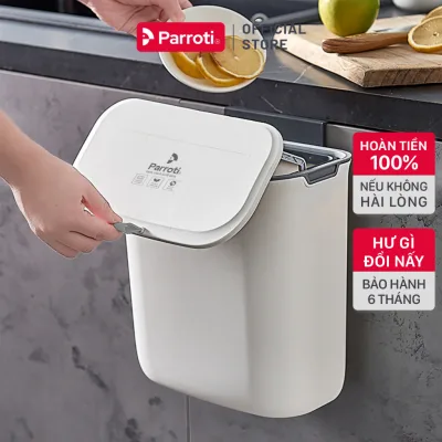 Thùng rác treo tủ bếp, thùng rác nhà tắm, toillet dán treo tường, có nắp đậy thông minh mẫu mới 2026 - Parroti Bin BN02