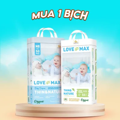 Tã Bỉm Love Max Mỏng Nhẹ, 100% Organic An Toàn Cho Làn Da Của Bé