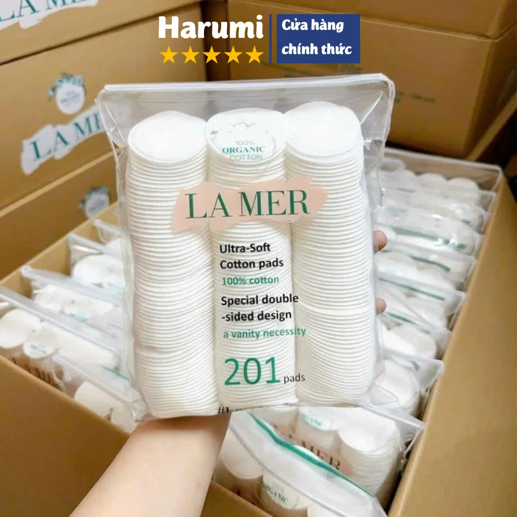 [Hàng Loại 1] Bông Tẩy Trang Lamer 60/120/201 Miếng - Cotton Siêu Mềm Dai, Không Kích Ứng