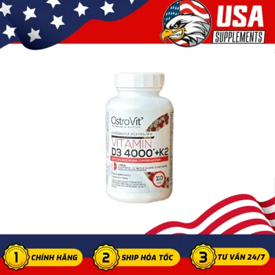 Ostrovit Vitamin D3 4000IU + K2, (100/110 Tablets) - tăng cường tính ổn định hệ thống xương