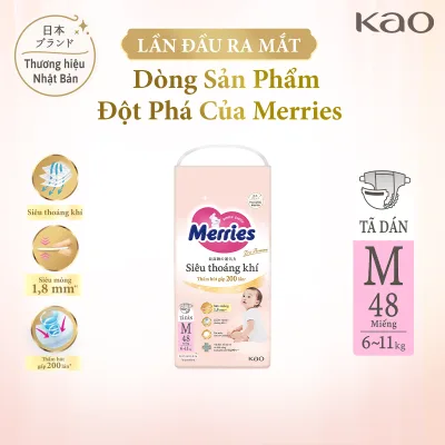 Merries Super Breathable Diapers Size m - 48 Pieces (for Babies from 6 - 11kg)
