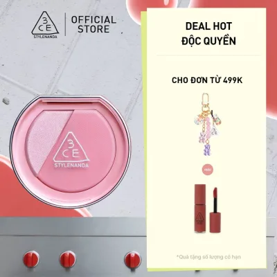 Phấn Má Hồng Bắt Sáng 3CE Blushlighter 2-Trong-1 Đa Năng, Dễ Tán, Tệp Da, Lâu Trôi, Rạng Rỡ Suốt Ngày Dài