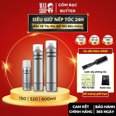 Gôm xịt tóc nam, nữ Butterfly Shadow 150ml | 320ml | 600ml giữ nếp tóc