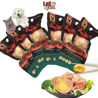 Ức gà tươi bọc trứng ăn liền cho chó mèo, ức vịt tươi cho thú cưng - lutpet
