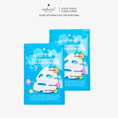 Set of 2 Sakura 3D Whitening Collagen Mask 1 Piece 25ml