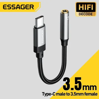 Cáp chuyển đổi âm thanh Essager 3.5mm USB C / L sang 3.5 Jack cắm tai nghe Bộ chuyển đổi AUX