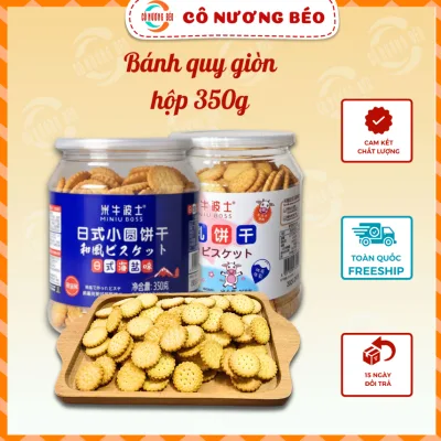 Bánh Quy Giòn MINIU BOSS Vị Sữa & Muối Biển Hộp 350g bánh kẹo Cô Nương Béo