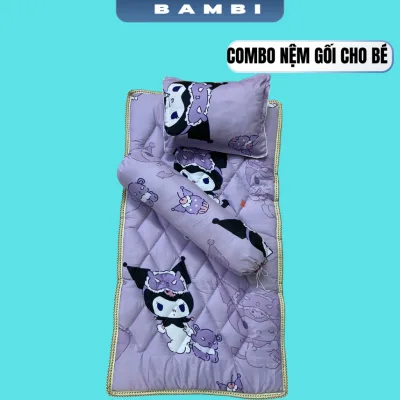 Set nệm cho bé đi học mẫu giáo, bộ nệm gối đi nhà trẻ chất cotton thấm hút mồ hôi cho bé 1-6 tuổi