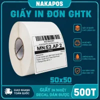 Giấy in nhiệt 50x50 Decal nhiệt 5*5 tem trà sữa 50*50 in mã vạch 5x5 giấy in đơn hàng 50x50mm giao hàng tiết kiệm GHTK