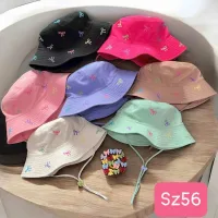 Mũ thêu full nơ nón size trung vd 55-56 ( nón bucket cotton cực xinh thời trang nữ )
