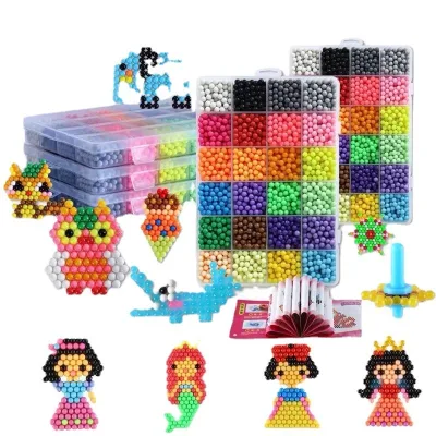 Bộ đồ chơi 600/1000/1500pcs hạt dính nước ma thuật làm thủ công DIY rèn luyện trí tuệ cho bé