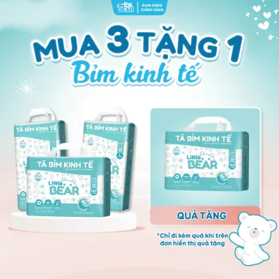 Combo 4 Bịch Tã Bỉm Quần/Dán LITTLE BEAR ECO Size NB54/S48/M44/L40/XL36/XXL34/XXXL32
