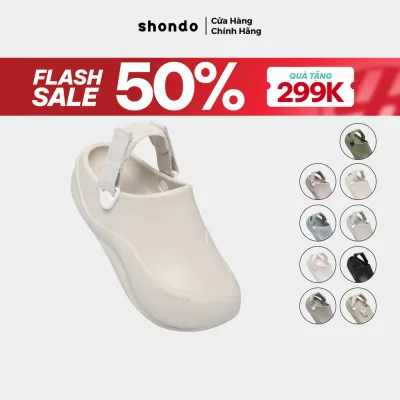Dép Sục Unisex Shondo Clog Suke Nhựa Đúc Đi Mưa Tiện Lợi Đế Cao 4cm Nhiều Màu